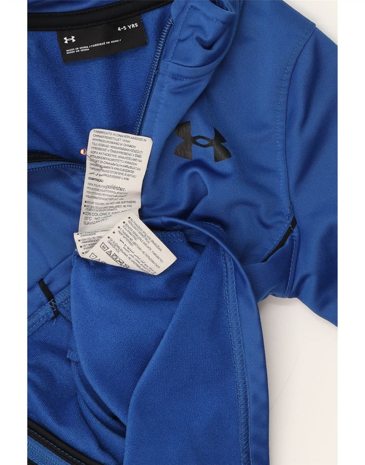Under Armour Boys Tracksuit Top Jacket 4-5 Years Blue Polyester
