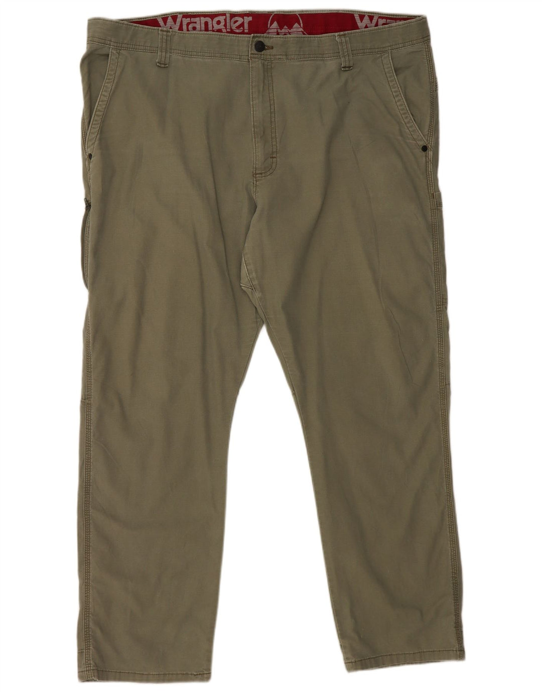 WRANGLER Mens Straight Cargo Trousers W44 L30 Khaki Cotton