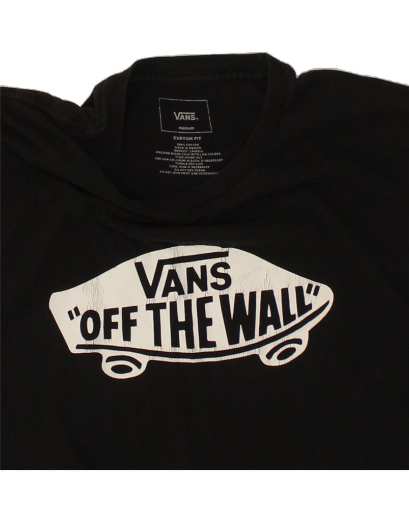 VANS Mens Custom Fit Graphic T-Shirt Top Medium Black Cotton | Vintage Vans | Thrift | Second-Hand Vans | Used Clothing | Messina Hembry 