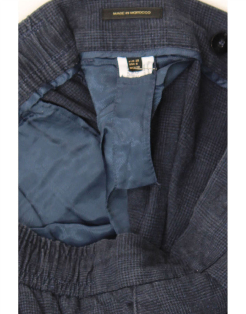 MASSIMO DUTTI Womens Casual Trousers EU 38 Small W30 L28 Navy Blue Check Vintage Massimo Dutti and Second-Hand Massimo Dutti from Messina Hembry 