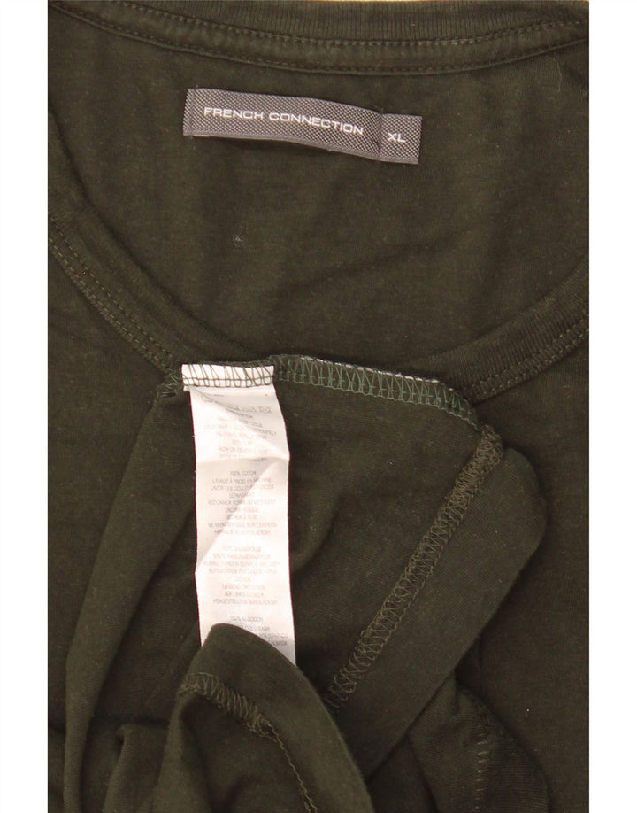 FRENCH CONNECTION Mens T-Shirt Top XL Khaki Cotton