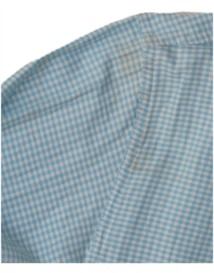 BROOKS BROTHERS Mens Regent Shirt Large Blue Gingham Cotton
