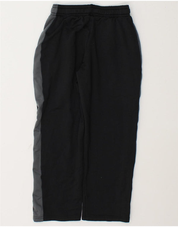 Under Armour Boys Tracksuit Trousers 7-8 Years Small Black Colourblock