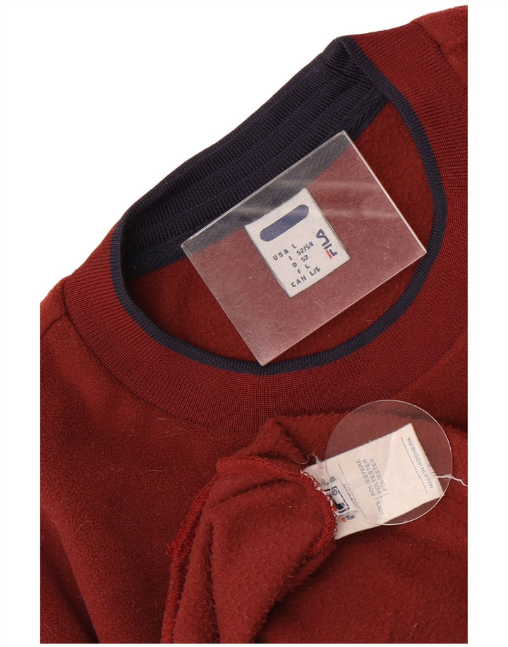 Fila Mens Graphic Fleece Jumper Large Maroon Polyester