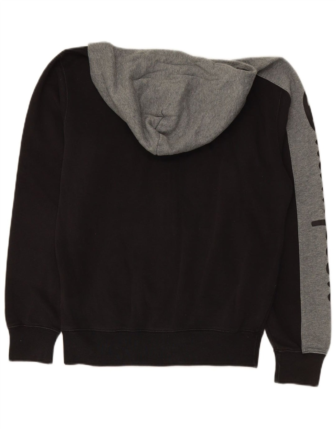 CHAMPION Mens Graphic Zip Hoodie Sweater Medium Black Colourblock Cotton