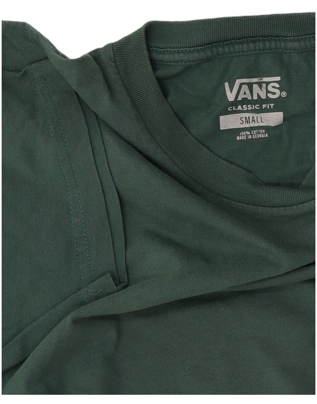 Vans Mens Classic Fit T-Shirt Top Small Green Cotton