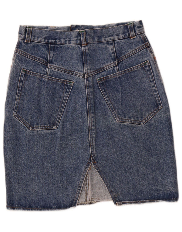 St. Georges Womens High Waist Denim Skirt IT 44 Medium W26 Blue Cotton