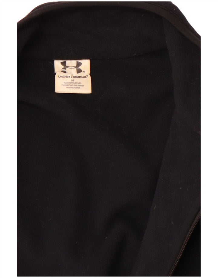 UNDER ARMOUR Womens Fleece Jacket UK 16 Large Black Polyester
