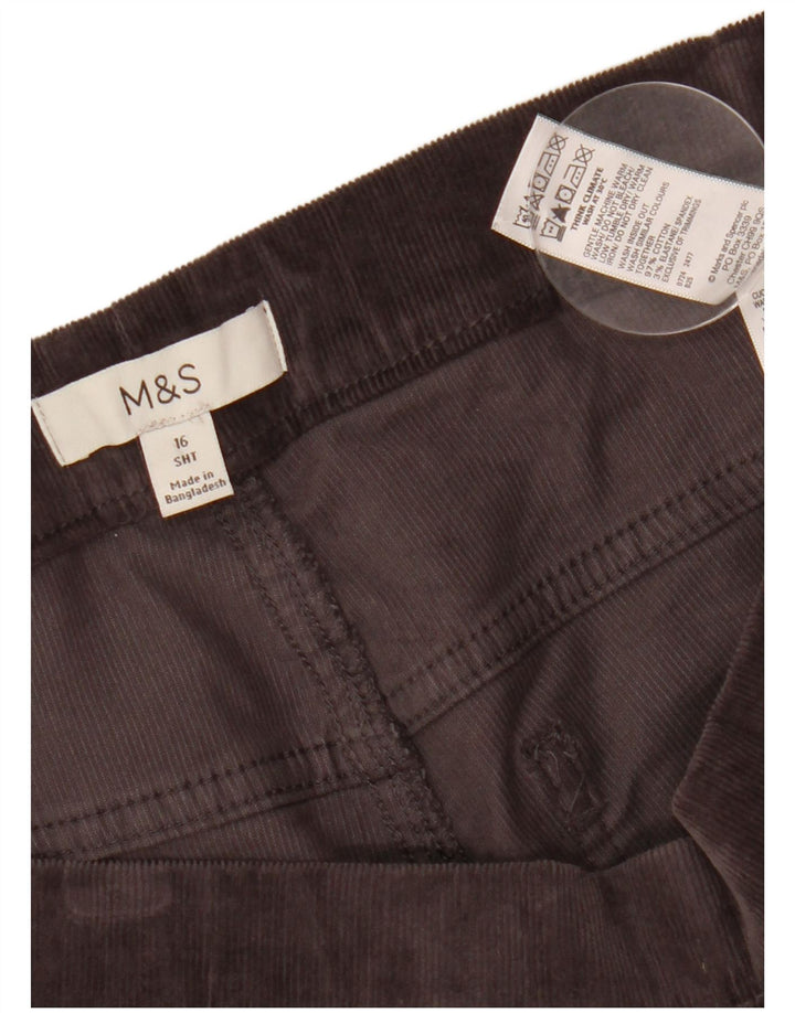 Marks & Spencer Womens Crop Corduroy Trousers UK 16 Large W30 L25 Grey