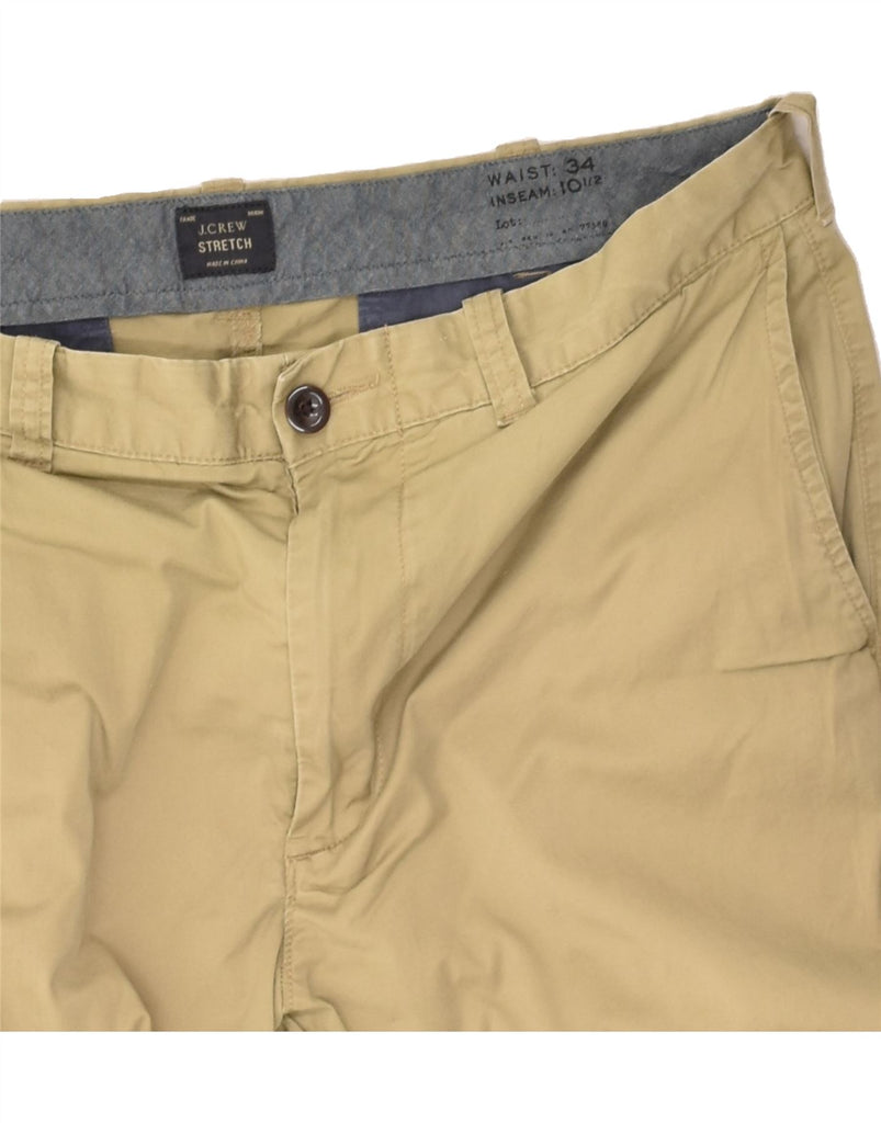 J. CREW Mens Stretch Chino Shorts W34 Large  Brown Cotton | Vintage J. Crew | Thrift | Second-Hand J. Crew | Used Clothing | Messina Hembry 