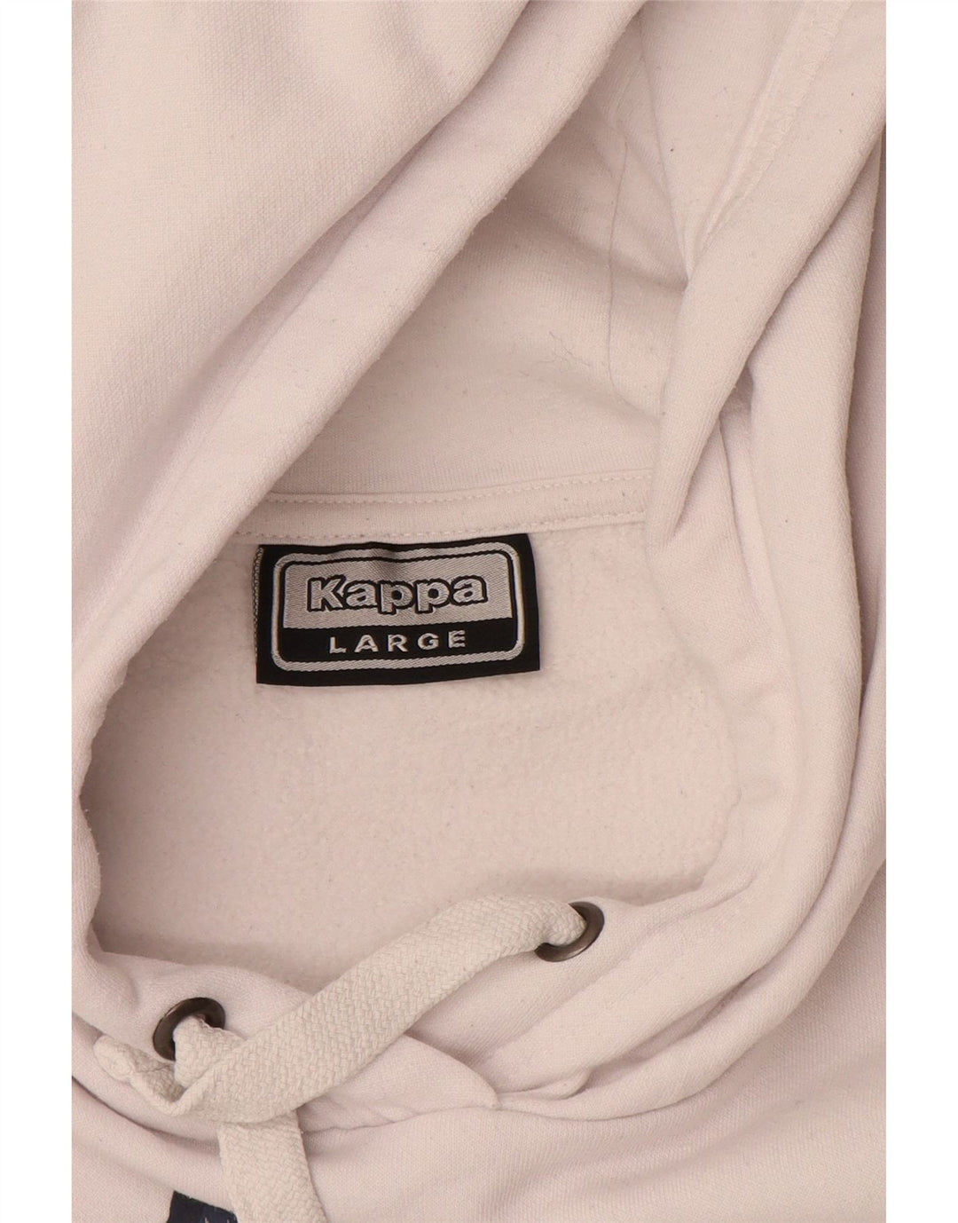 KAPPA Mens Graphic Hoodie Jumper Large White Cotton
