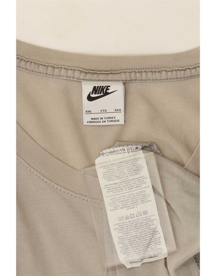 Nike Mens T-Shirt Top 2XL Beige Cotton