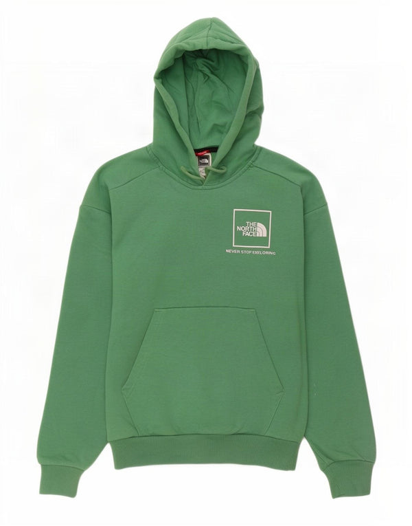 The North Face Womens Graphic Loose Fit Hoodie Jumper UK 6 XS Green Cotton