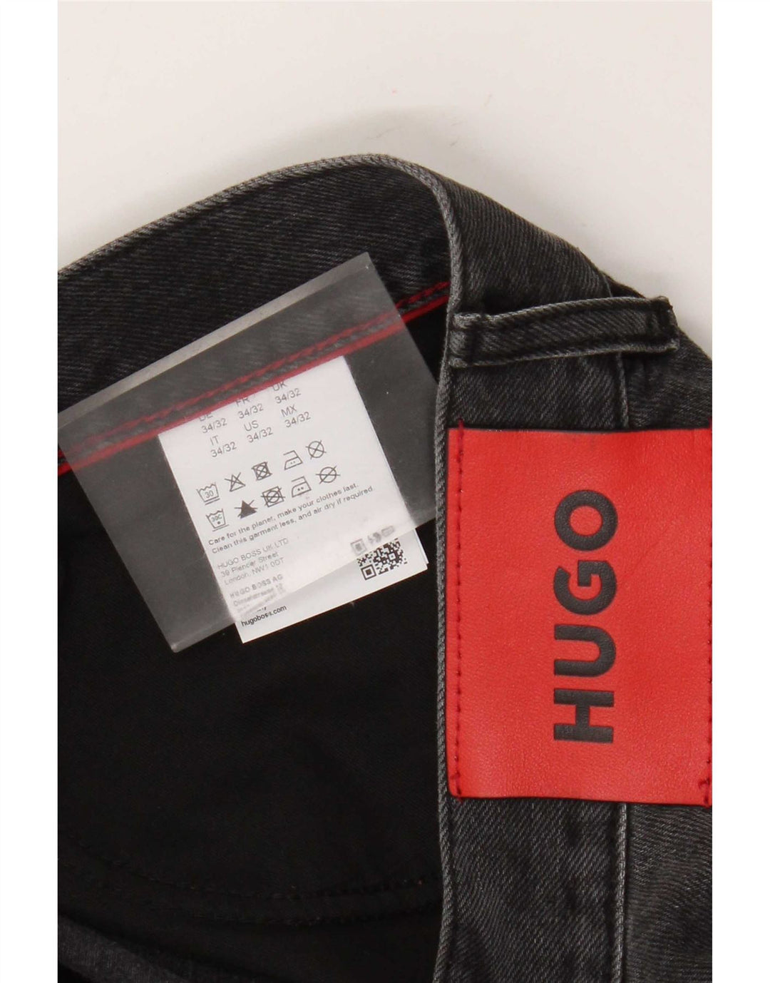 Hugo Boss Mens Distressed Straight Jeans W34 L27 Grey Cotton