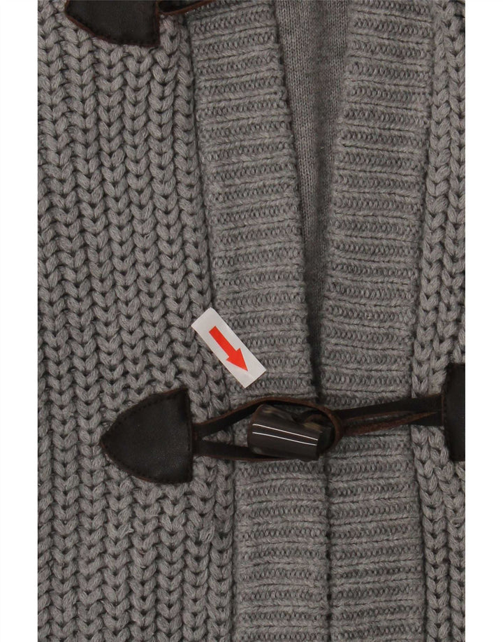 Tommy Hilfiger Mens Hooded Cardigan Sweater Medium Grey Cotton