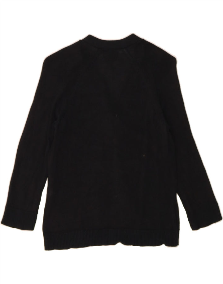 CHAPS Womens Classics Cardigan Sweater UK 12 Medium Black Cotton Vintage Chaps and Second-Hand Chaps from Messina Hembry 