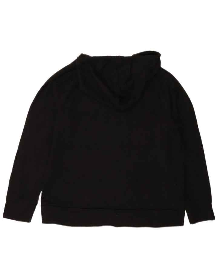 Eddie Bauer Womens Loose Fit Hoodie Jumper UK 14 Medium Black Polyester