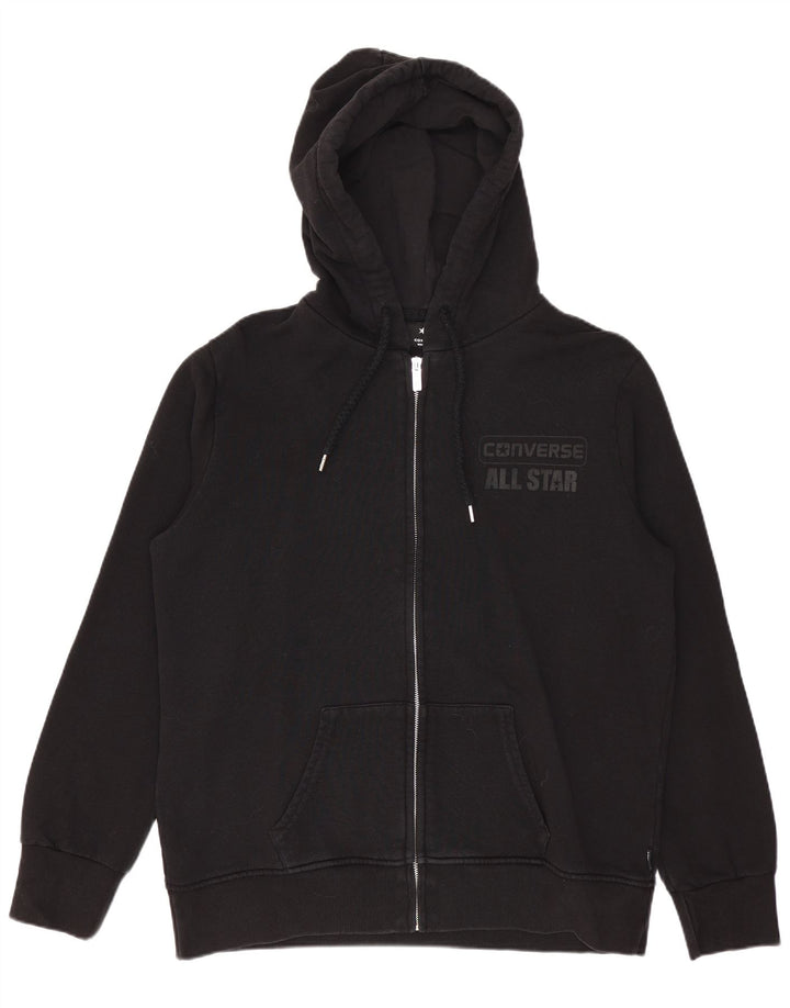 Converse Mens Graphic Zip Hoodie Sweater Medium Black Cotton