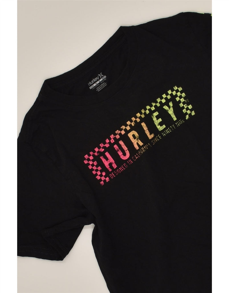 HURLEY Boys Tall Graphic T-Shirt Top 13-14 Years XL Black Cotton | Vintage Hurley | Thrift | Second-Hand Hurley | Used Clothing | Messina Hembry 