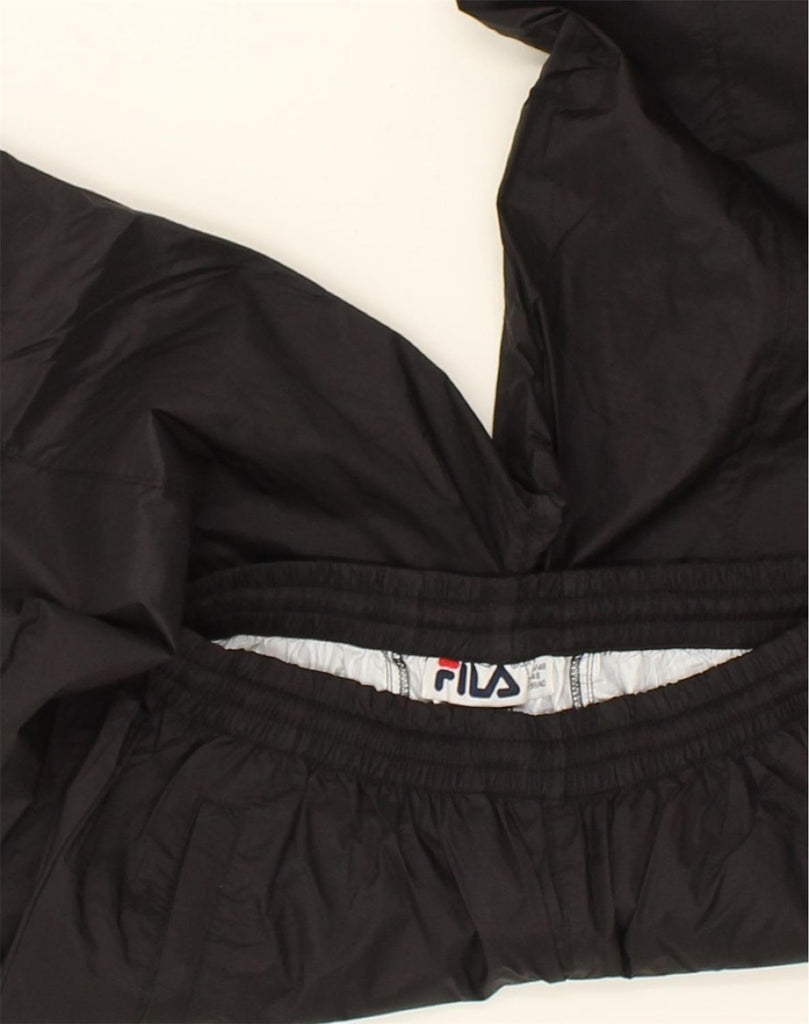 FILA Mens Tracksuit Trousers Size 38/40 Medium Black Nylon | Vintage Fila | Thrift | Second-Hand Fila | Used Clothing | Messina Hembry 