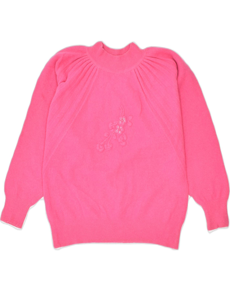 VINTAGE Womens Crew Neck Jumper Sweater UK 12 Medium Pink Wool | Vintage | Thrift | Second-Hand | Used Clothing | Messina Hembry 