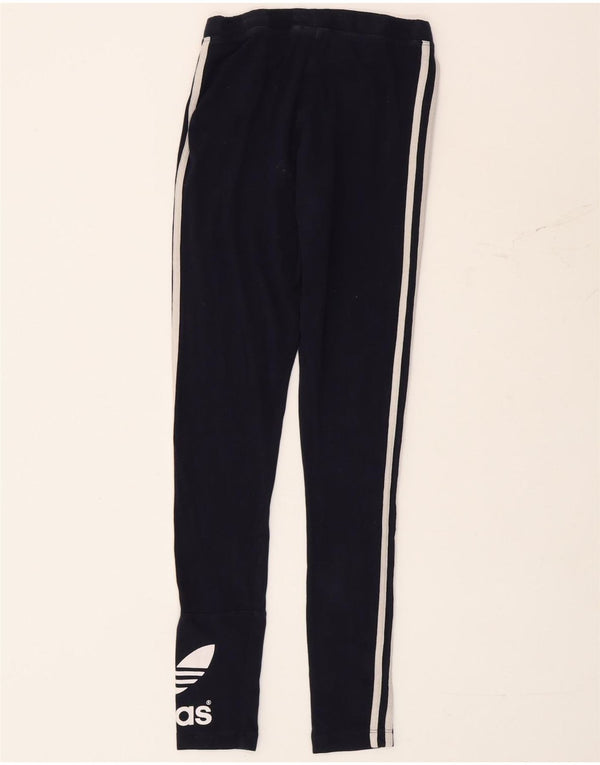 Adidas Womens Graphic Leggings UK 6 XS Navy Blue