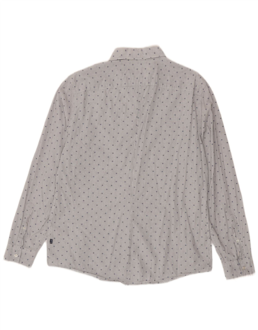 Trussardi Jeans Mens Shirt Size 43 Large Blue Spotted