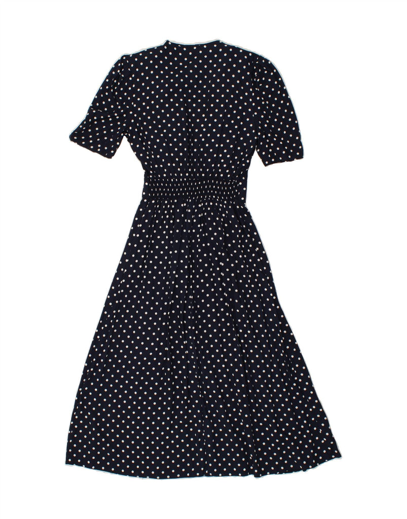 DOROTHY PERKINS Womens Maxi Dress UK 10 Small Navy Blue Polka Dot Viscose Vintage Dorothy Perkins and Second-Hand Dorothy Perkins from Messina Hembry 
