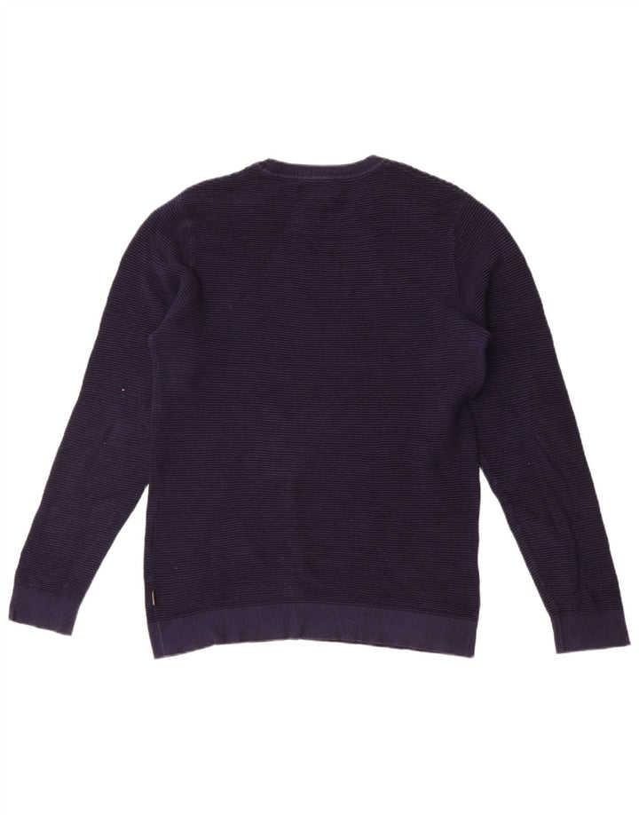 Jack & Jones Mens Crew Neck Jumper Sweater Large Navy Blue Cotton