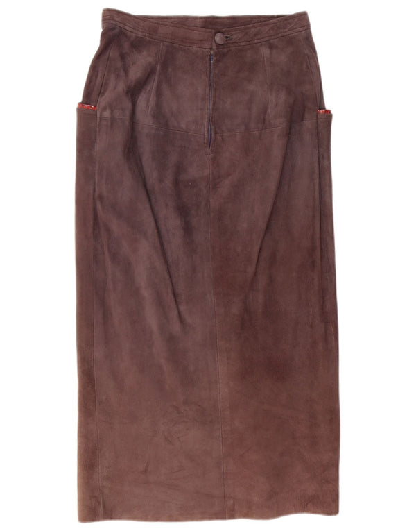 Vintage Womens Suede Skirt Medium W28 Purple