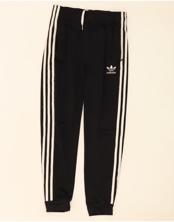 Adidas Boys Tracksuit Trousers Joggers 11-12 Years Black Polyester