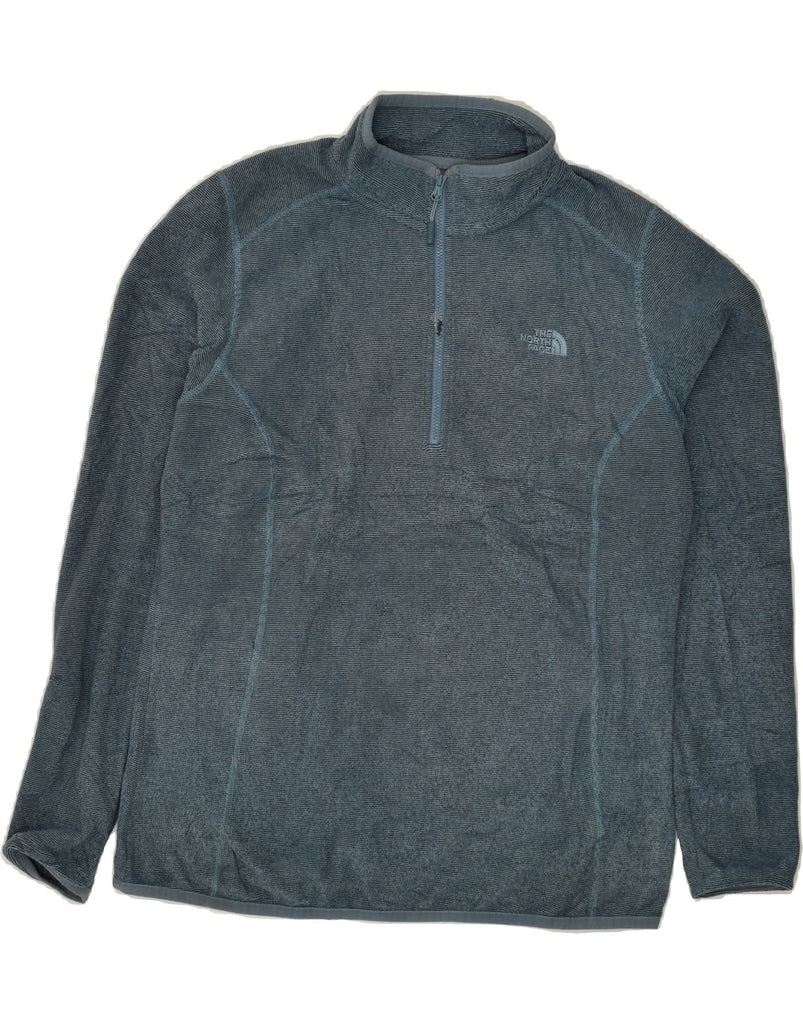 THE NORTH FACE Womens Zip Neck Fleece Jumper UK 16 Large Blue Polyester | Vintage The North Face | Thrift | Second-Hand The North Face | Used Clothing | Messina Hembry 