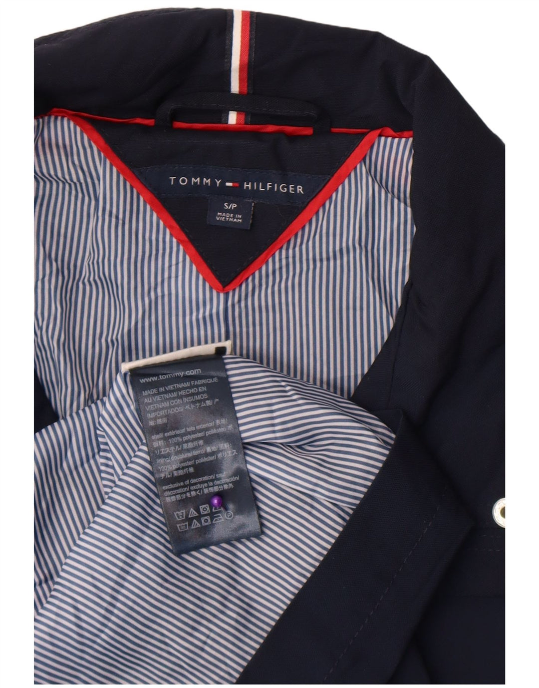 Tommy Hilfiger Womens Utility Jacket UK 10 Small Navy Blue Polyester