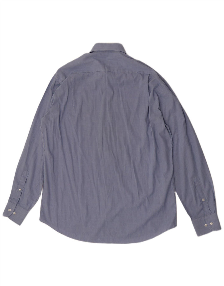 Hugo Boss Mens Shirt Size 41 16 Large Blue Gingham Cotton