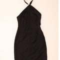 VINTAGE Womens Halter Dress UK 12 Medium Black Vintage Vintage and Second-Hand Vintage from Messina Hembry 