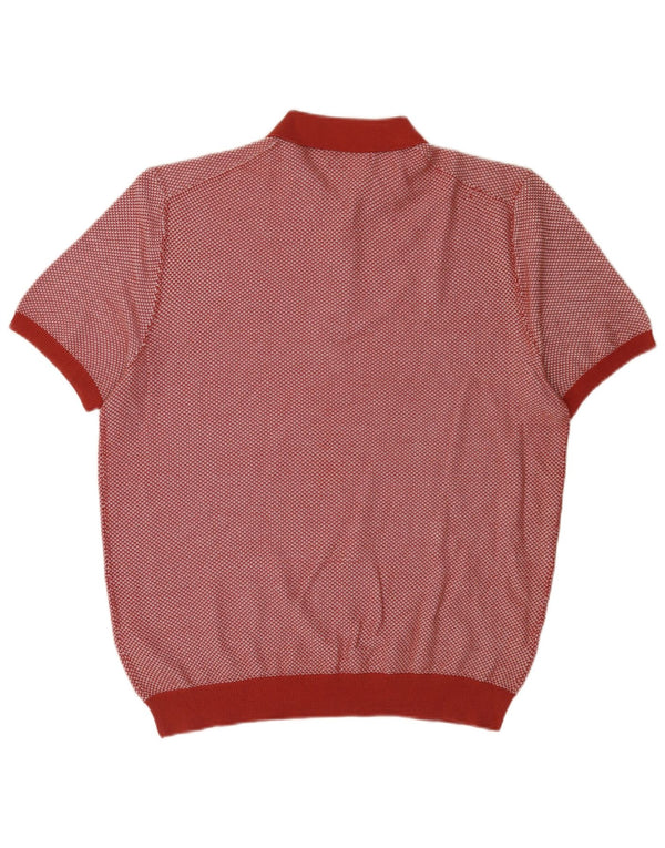 Marks & Spencer Mens Autograph Polo Neck Jumper Sweater XL Red Geometric