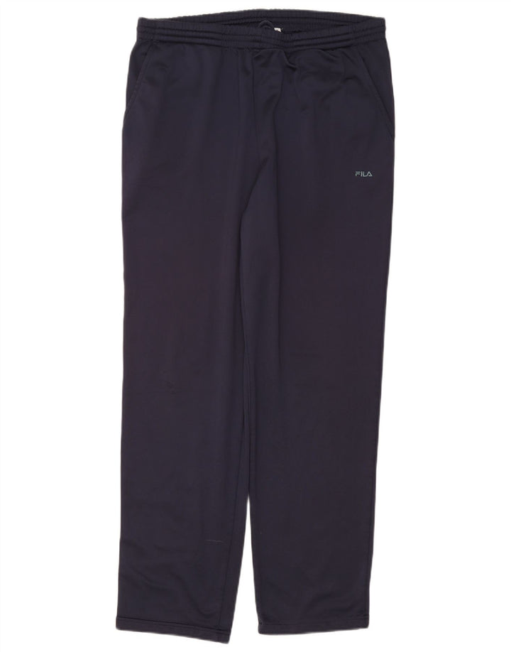 FILA Mens Tracksuit Trousers Large Navy Blue Polyester
