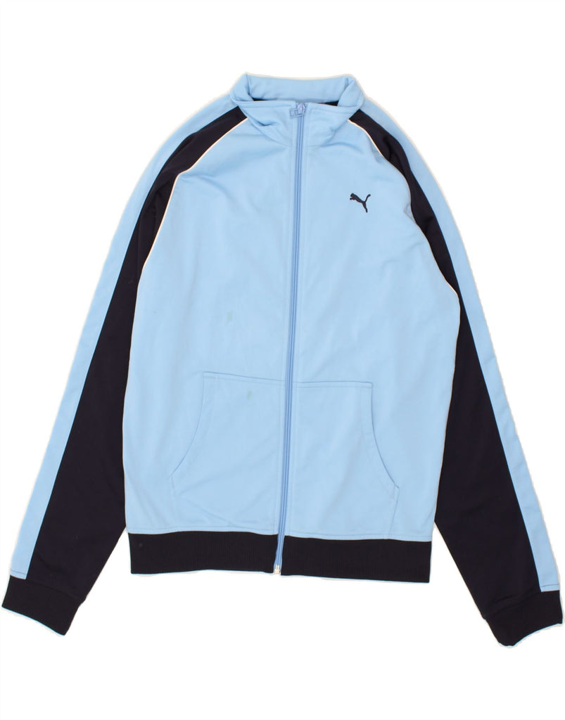 PUMA Girls Tracksuit Top Jacket 13-14 Years XL Blue Colourblock Polyester | Vintage Puma | Thrift | Second-Hand Puma | Used Clothing | Messina Hembry 