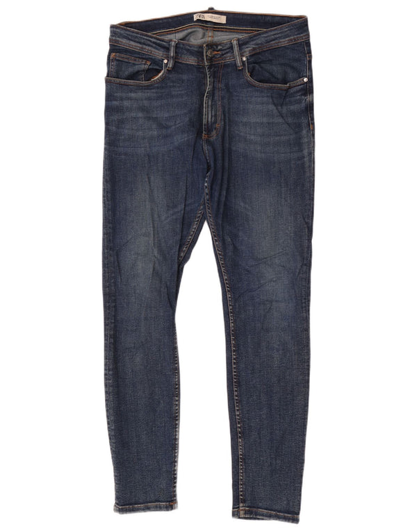 Zara Mens Skinny Jeans EU 42 Large W32 L31 Blue Cotton