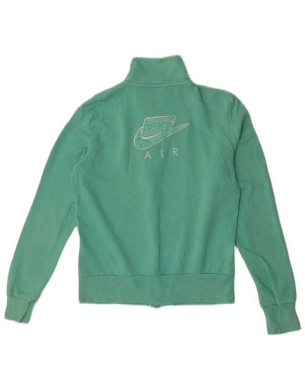 Nike Womens Graphic Tracksuit Top Jacket UK 8/10 Small Turquoise Cotton