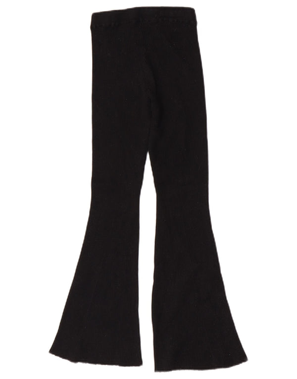 Zara Girls Flare Tracksuit Trousers 9-10 Years Black Viscose