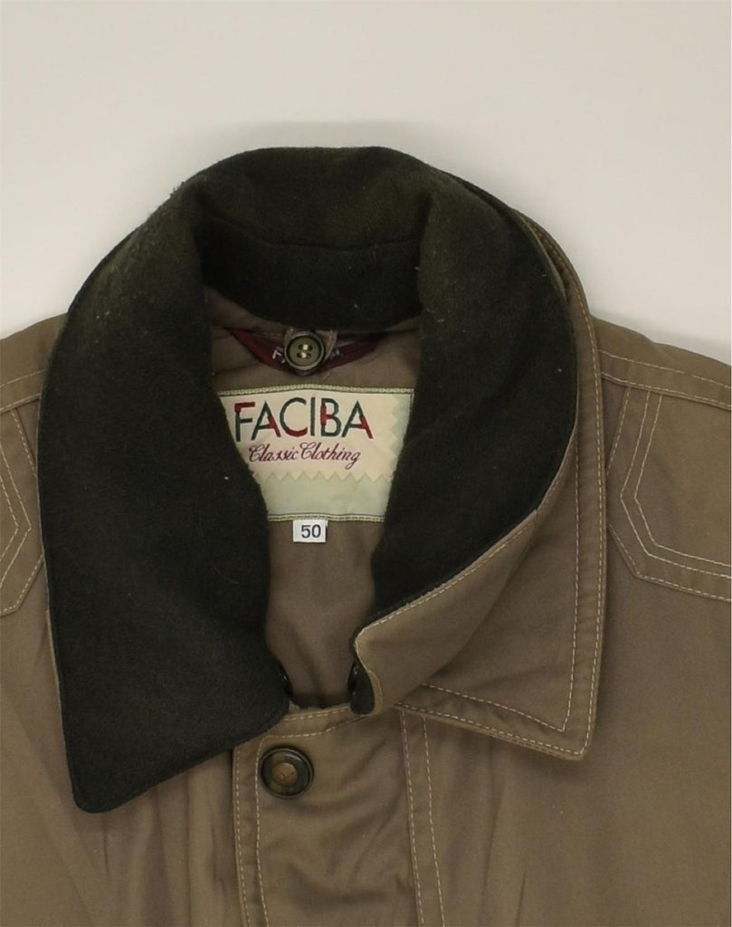 FACIBA Mens Overcoat IT 50 Large Khaki | Vintage Faciba | Thrift | Second-Hand Faciba | Used Clothing | Messina Hembry 