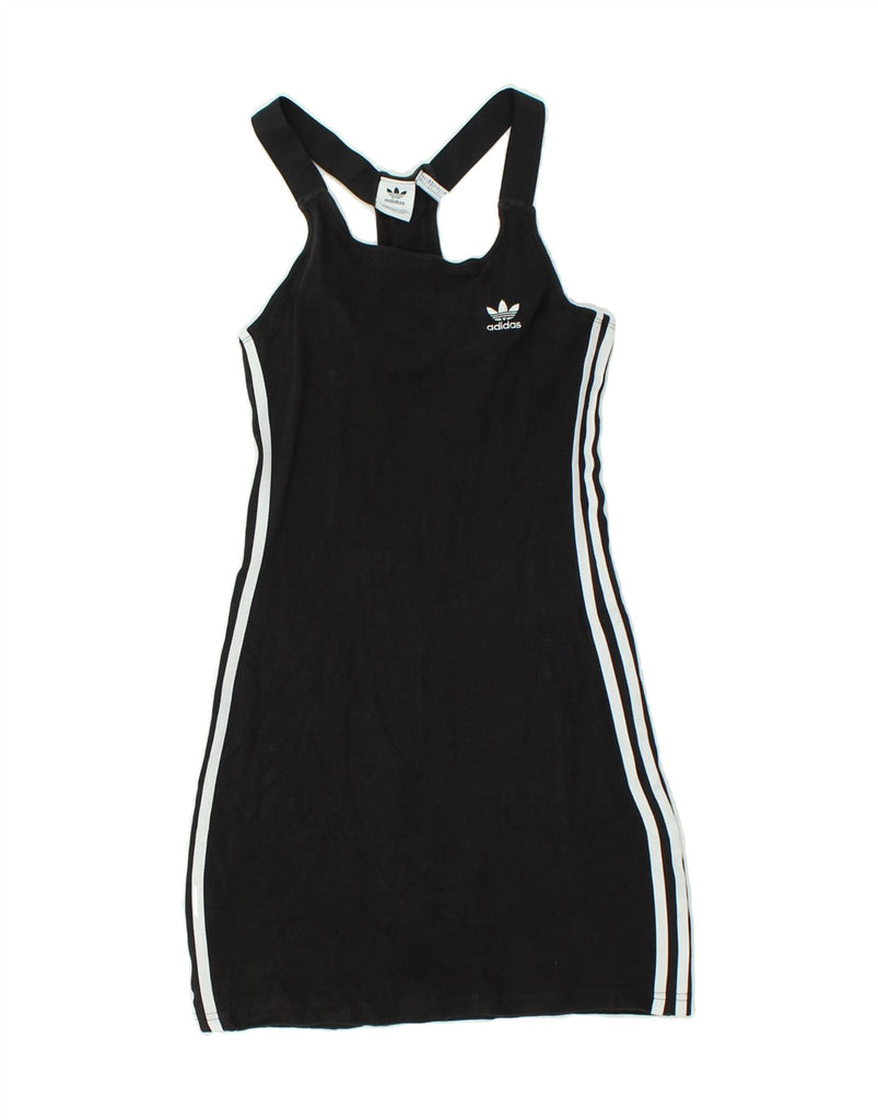 ADIDAS Womens Bodycon Dress UK 6 XS Black Cotton Sports | Vintage Adidas | Thrift | Second-Hand Adidas | Used Clothing | Messina Hembry 