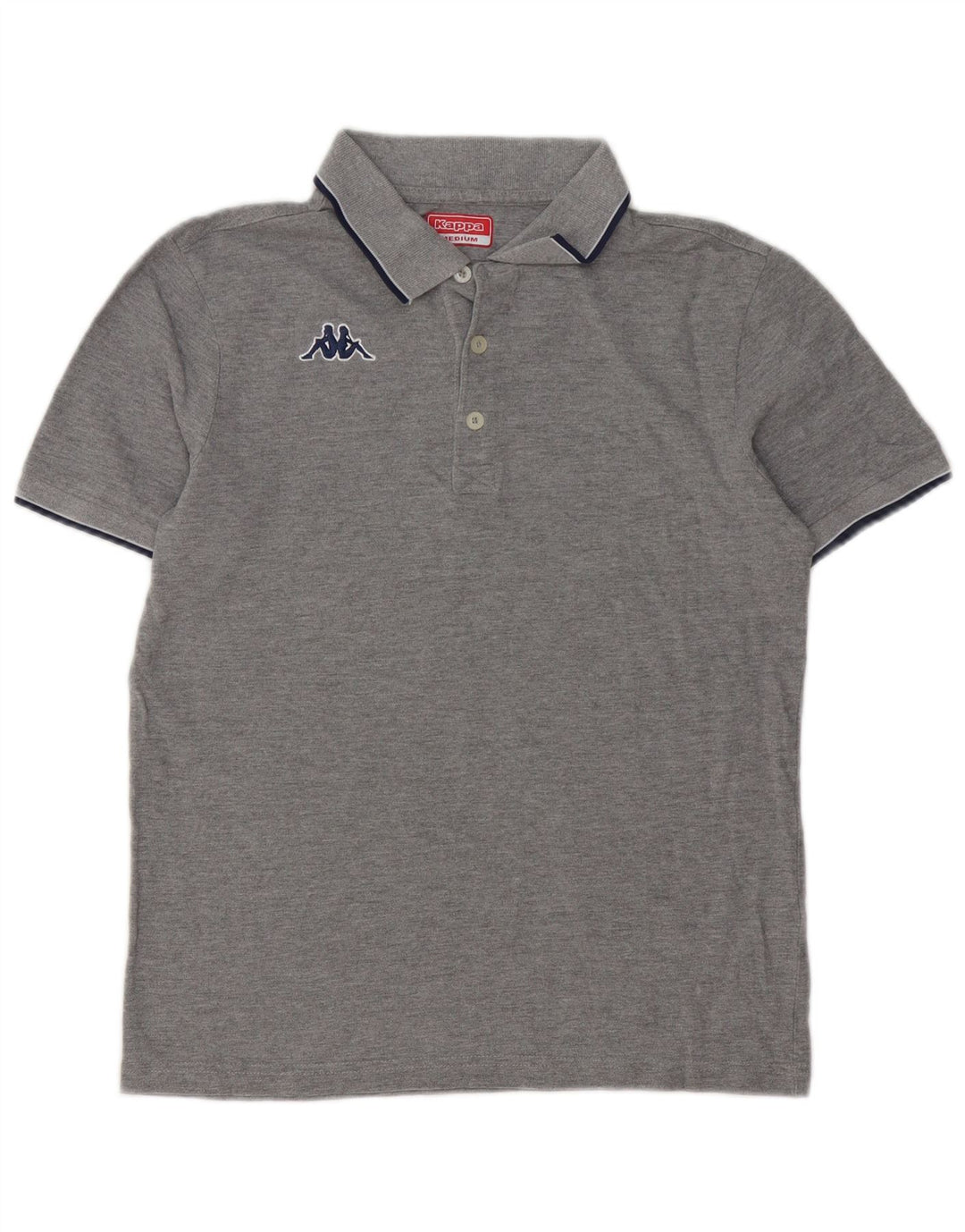 Kappa Boys Polo Shirt 13-14 Years Medium Grey Cotton