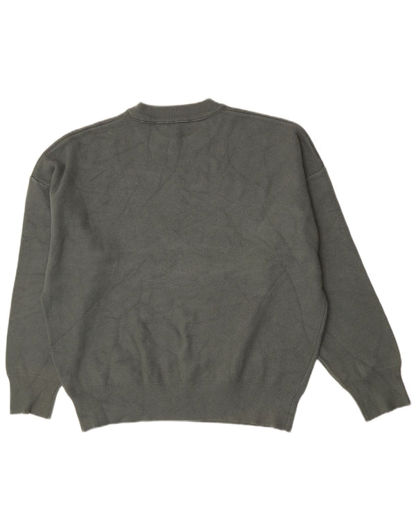 Zara Mens Crew Neck Jumper Sweater Large Green Viscose