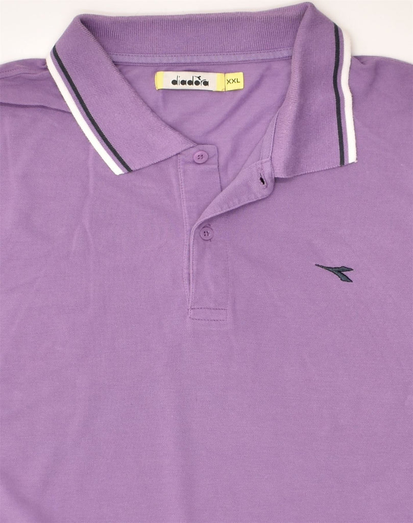 DIADORA Mens Polo Shirt 2XL Purple Cotton | Vintage Diadora | Thrift | Second-Hand Diadora | Used Clothing | Messina Hembry 