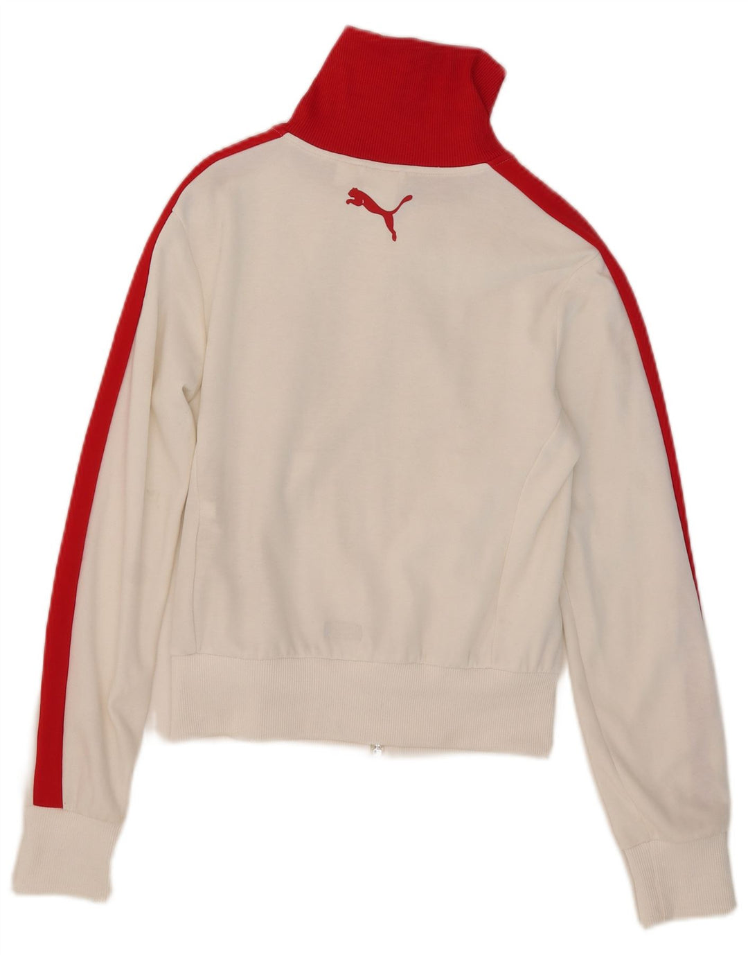 Puma Womens Crop Tracksuit Top Jacket UK 10 Small White Colourblock
