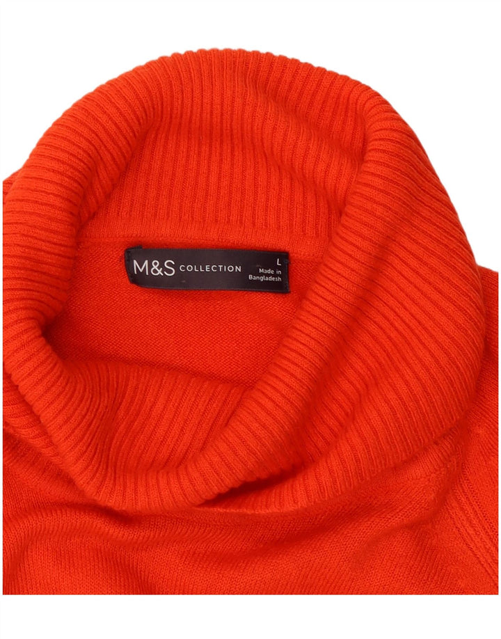 Marks & Spencer Womens Roll Neck Jumper Sweater UK 16 Large Red