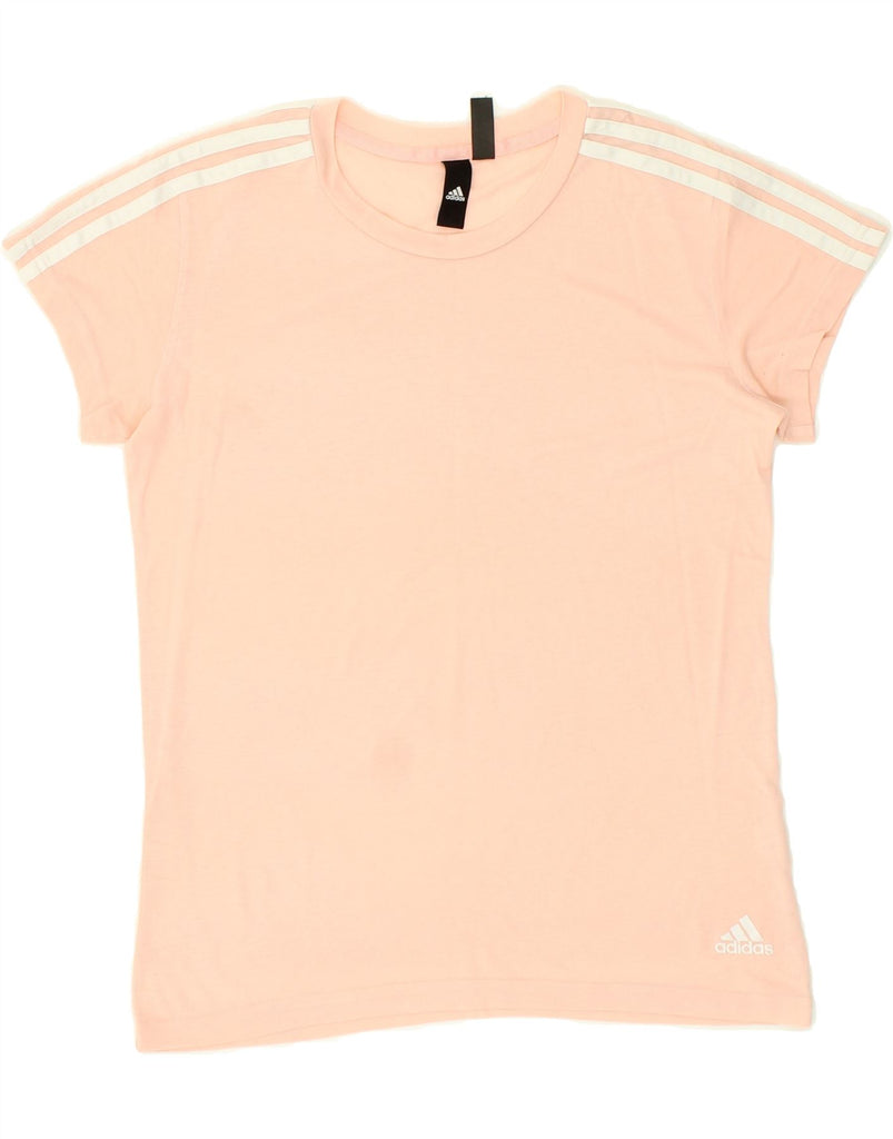 ADIDAS Womens T-Shirt Top UK 12/14 Medium Beige | Vintage Adidas | Thrift | Second-Hand Adidas | Used Clothing | Messina Hembry 