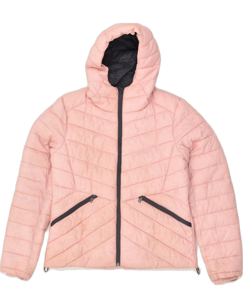 SUPERDRY Womens Hooded Padded Jacket UK 16 Large  Pink Polyester | Vintage Superdry | Thrift | Second-Hand Superdry | Used Clothing | Messina Hembry 